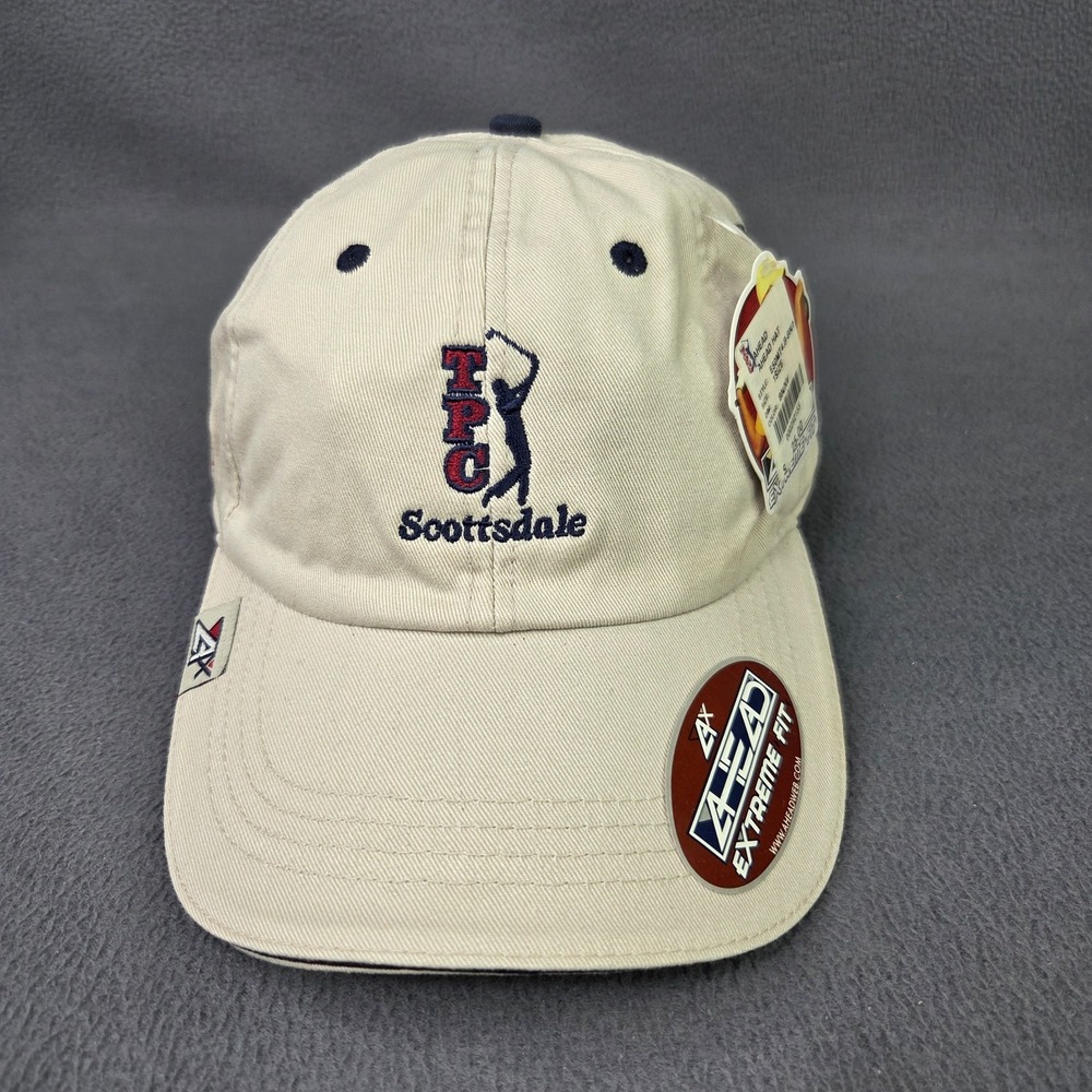 TPC Scottsdale Golf Hat AHEAD Extreme Fit Tan OSFA Performance NEW